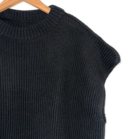 Frank & Eileen Montecito Black Pure Italian Cotton Knit Sweater Vest Size Small - Picture 6 of 13